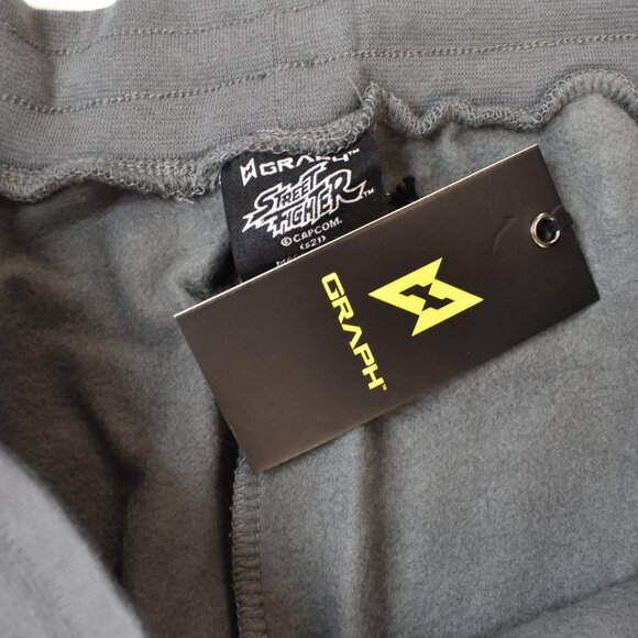 Graph Mens Capcom Street Fighter Akuma Kanji Image Jogger Pants New - Picture 9 of 9